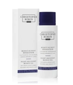 Christophe Robin Night Recovery Monoi Oil With White Lotus Flower Huile Cheveux -Soins Capillaires Boutique christophe robin night recovery monoi oil with white lotus flower haaroel 92 ml 5056379590852 pack